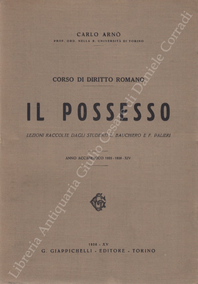 Corso di diritto romano. Il possesso