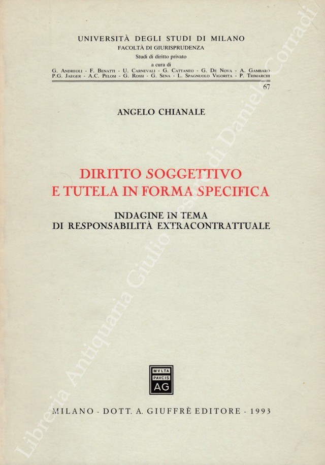 Diritto soggettivo e tutela in forma specifica