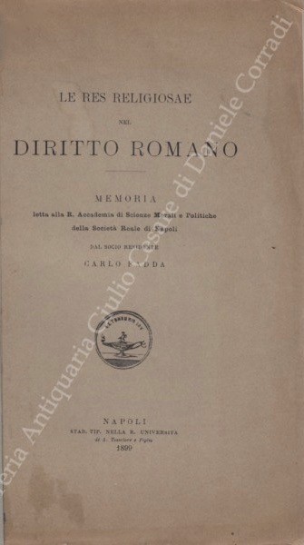 Le res religiosae nel diritto romano