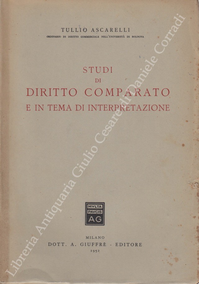 Studi di diritto comparato e in tema di interpretazione