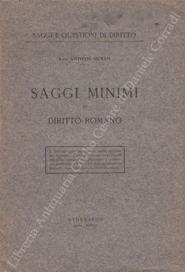 Saggi minimi di diritto romano