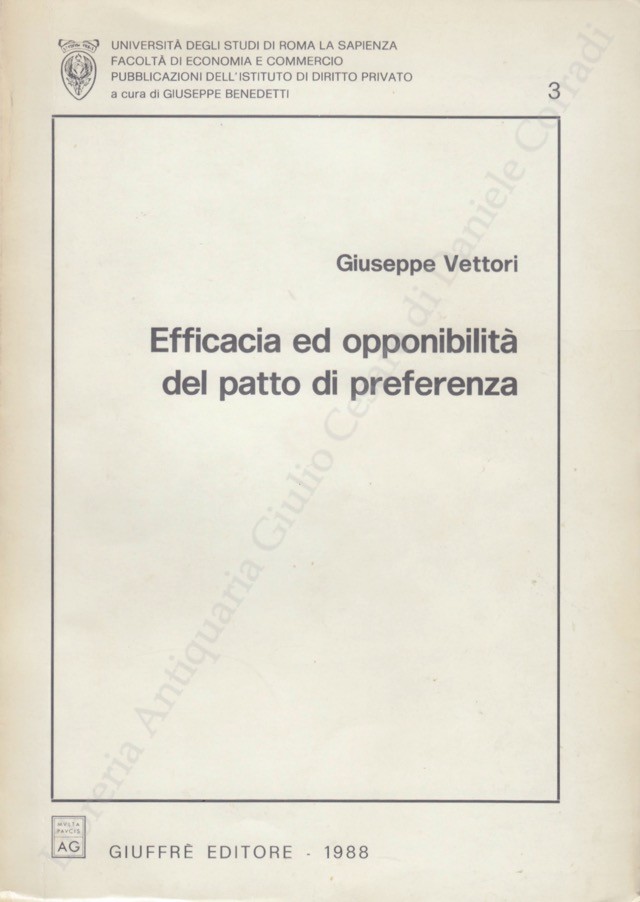 Efficacia ed opponibilità del patto di preferenza