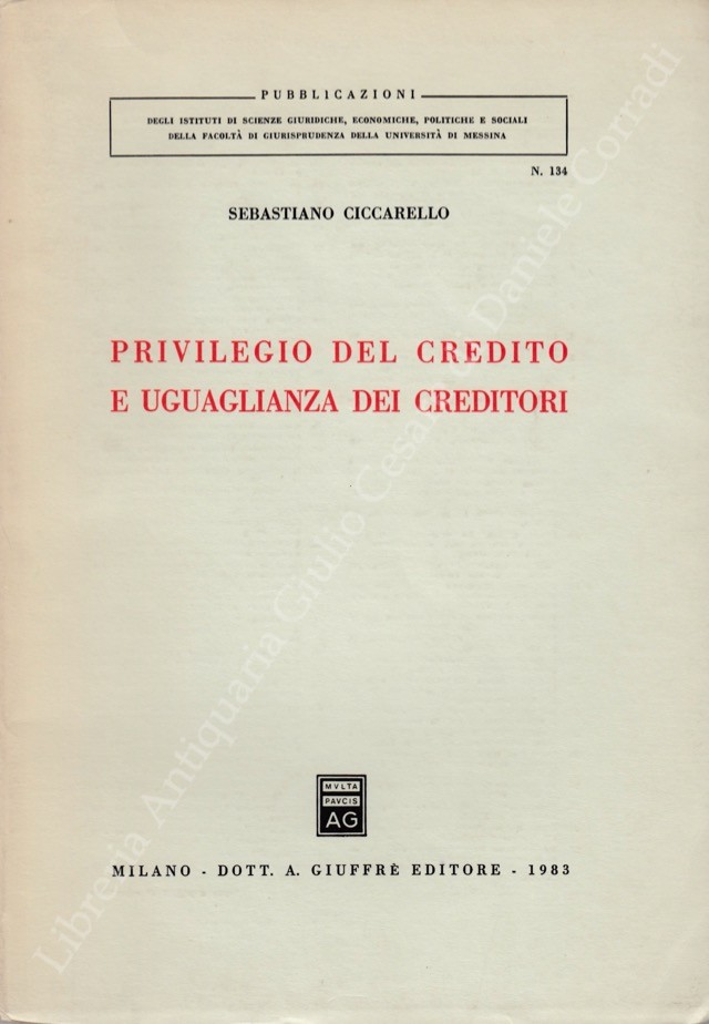 Privilegio del credito e uguaglianza dei creditori