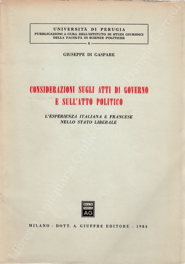 Considerazioni sugli atti di governo e sull'atto politico