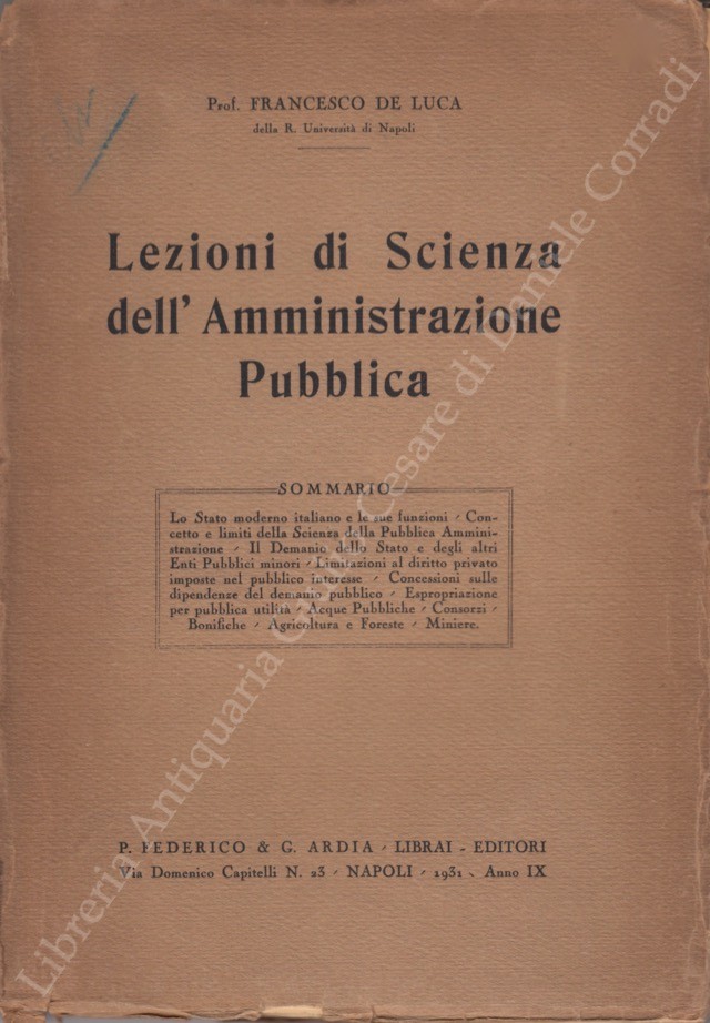 Lezioni di scienza dell'amministrazione pubblica