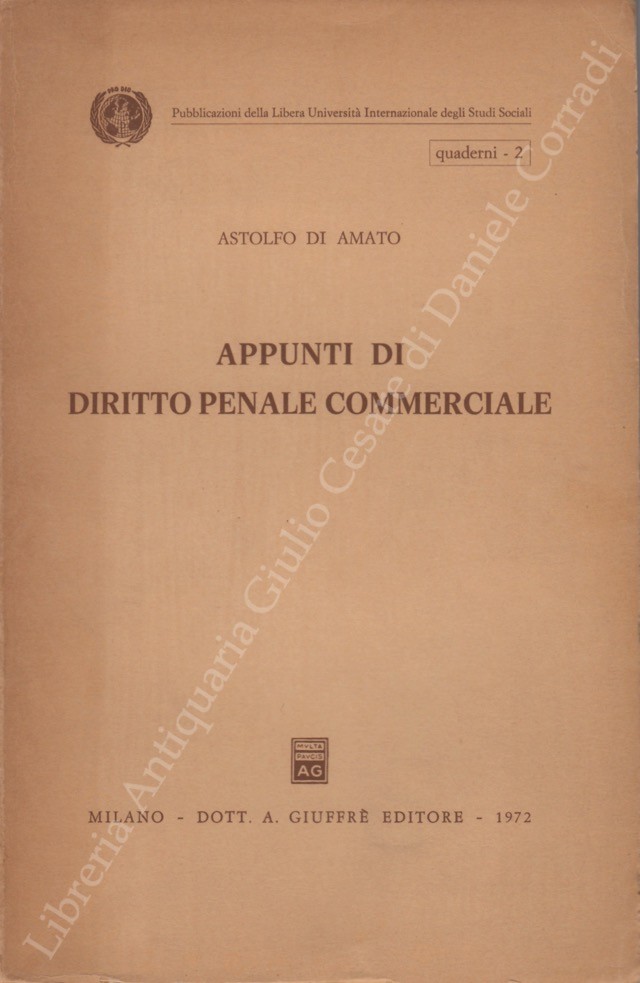 Appunti di diritto penale commerciale