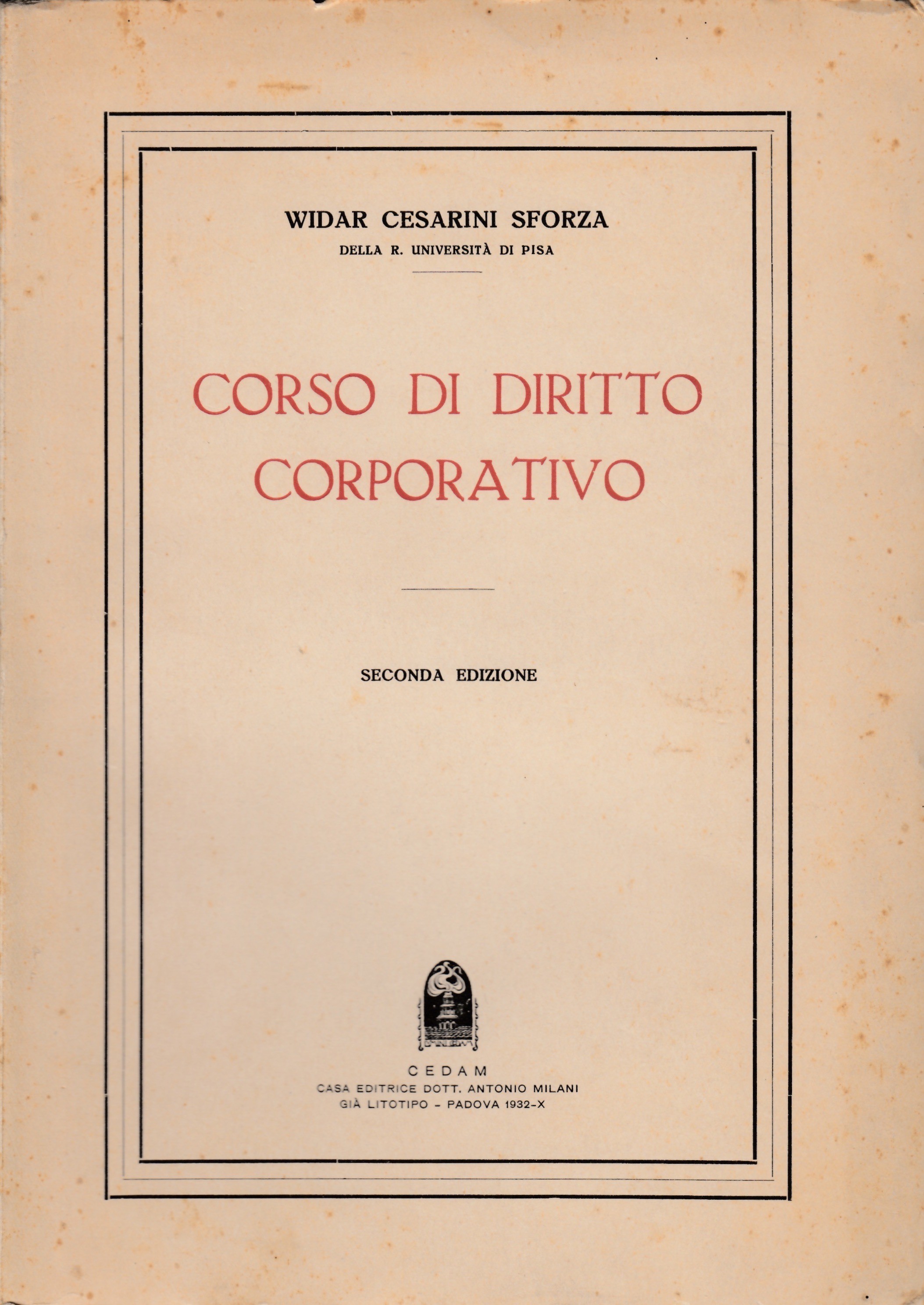 Corso di diritto corporativo