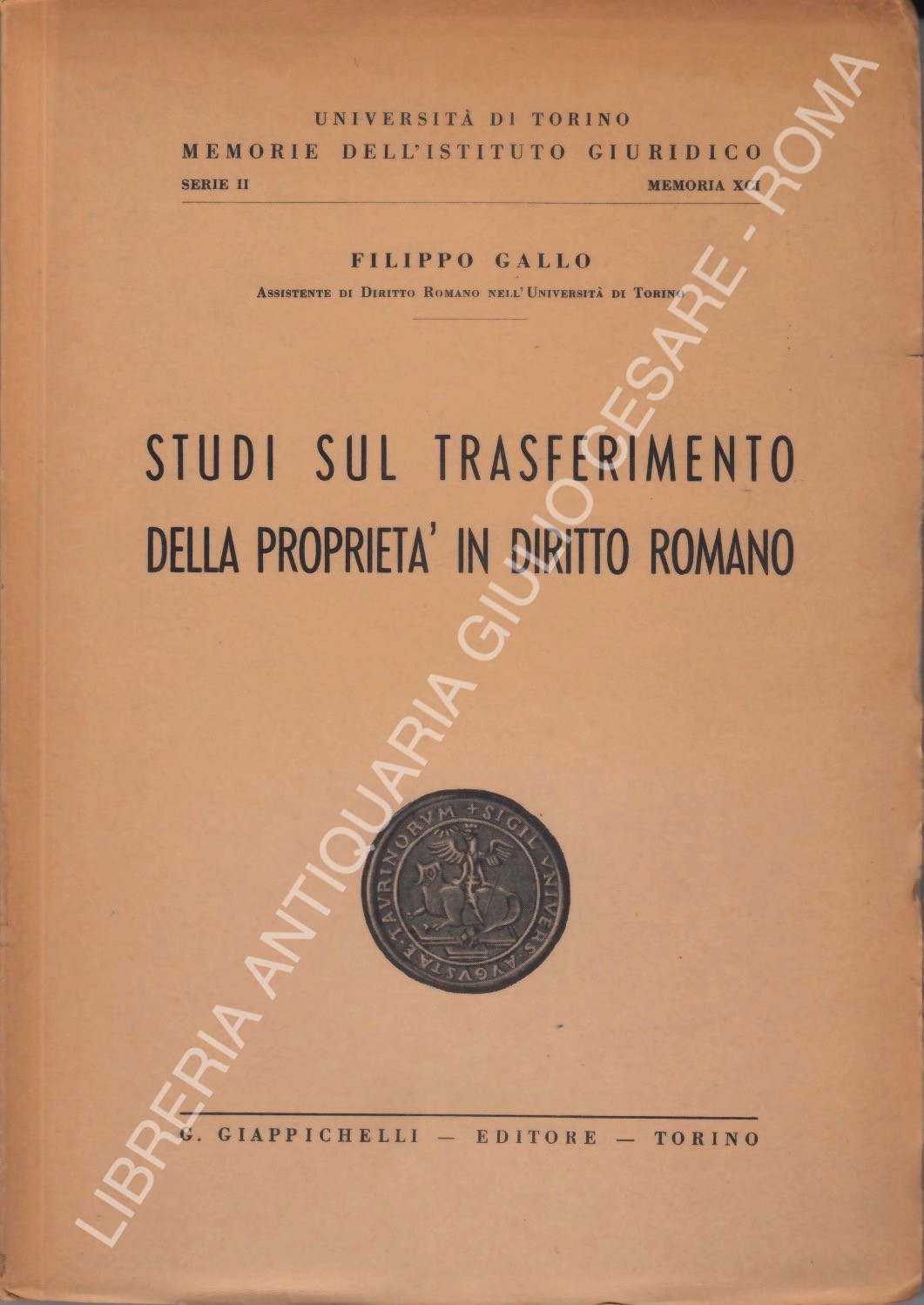 Studi sul trasferimento della proprietà in diritto romano