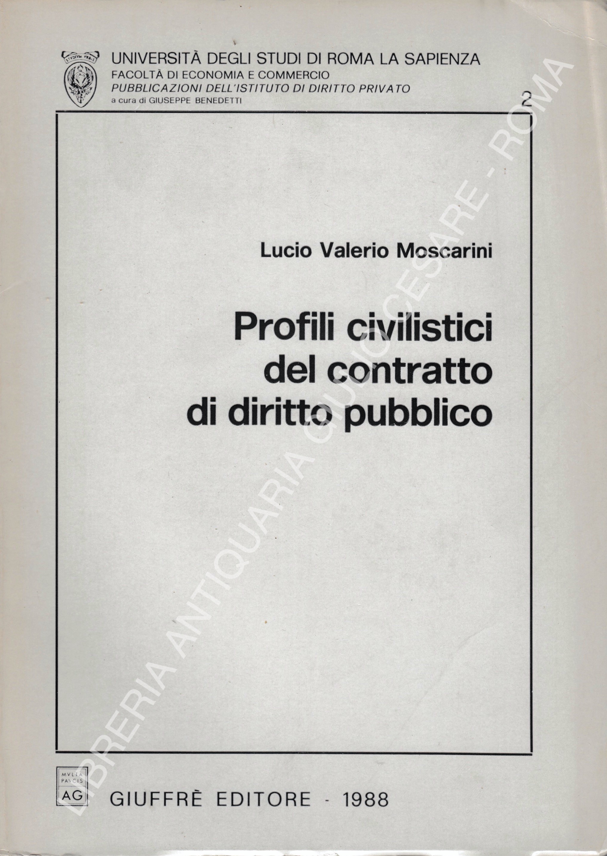 Profili civilistici del contratto di diritto pubblico