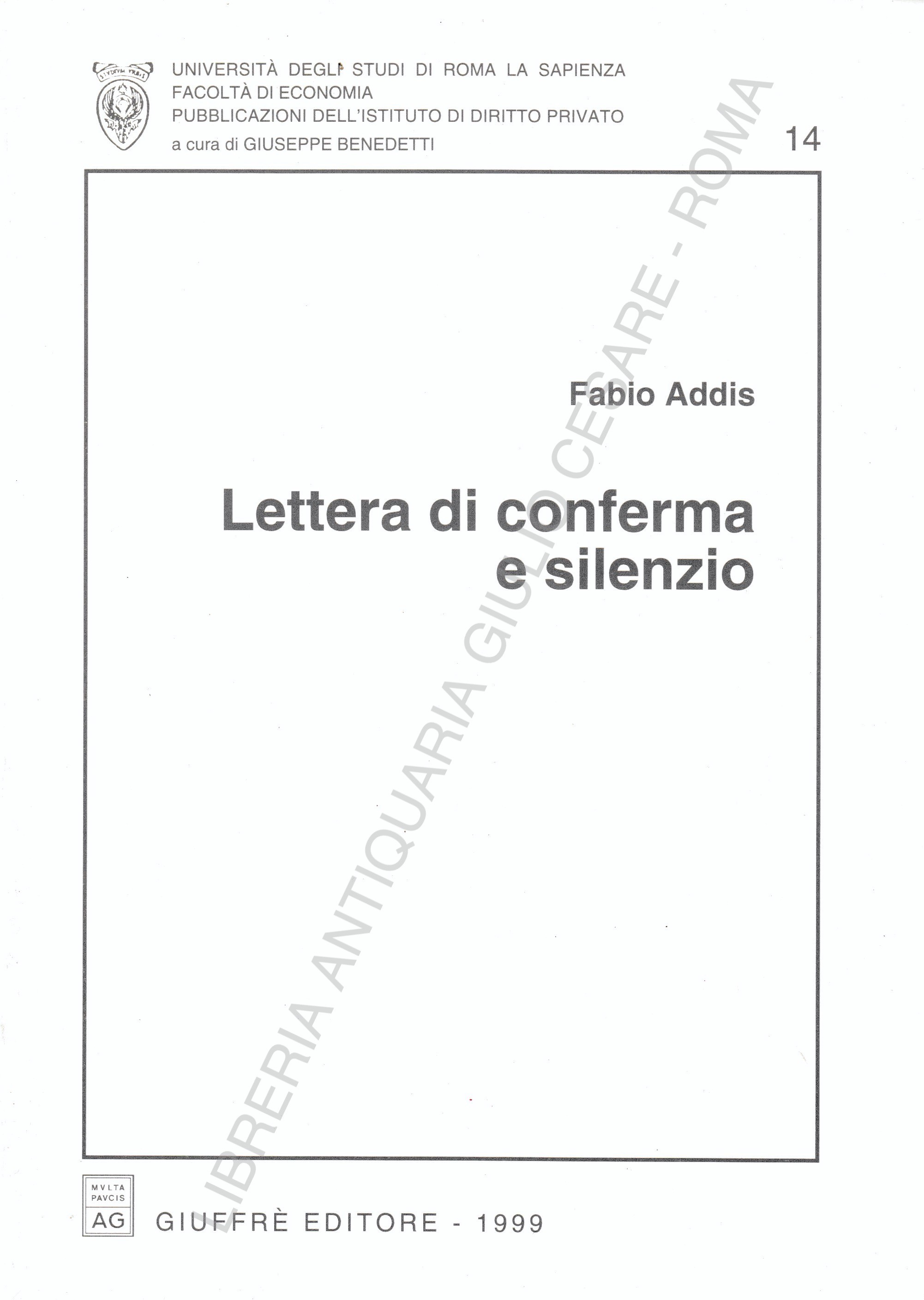 Lettera di conferma e silenzio