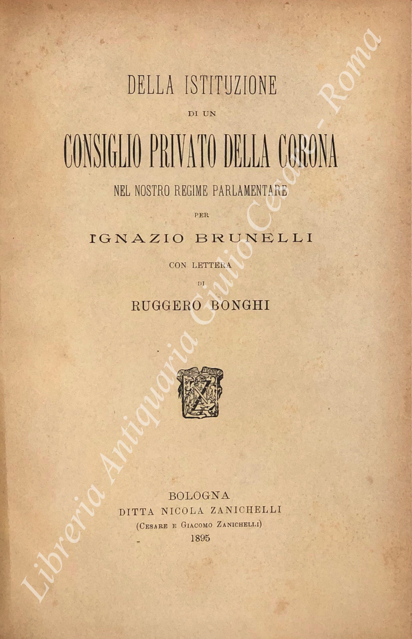 Della istituzione di un consiglio privato della corona