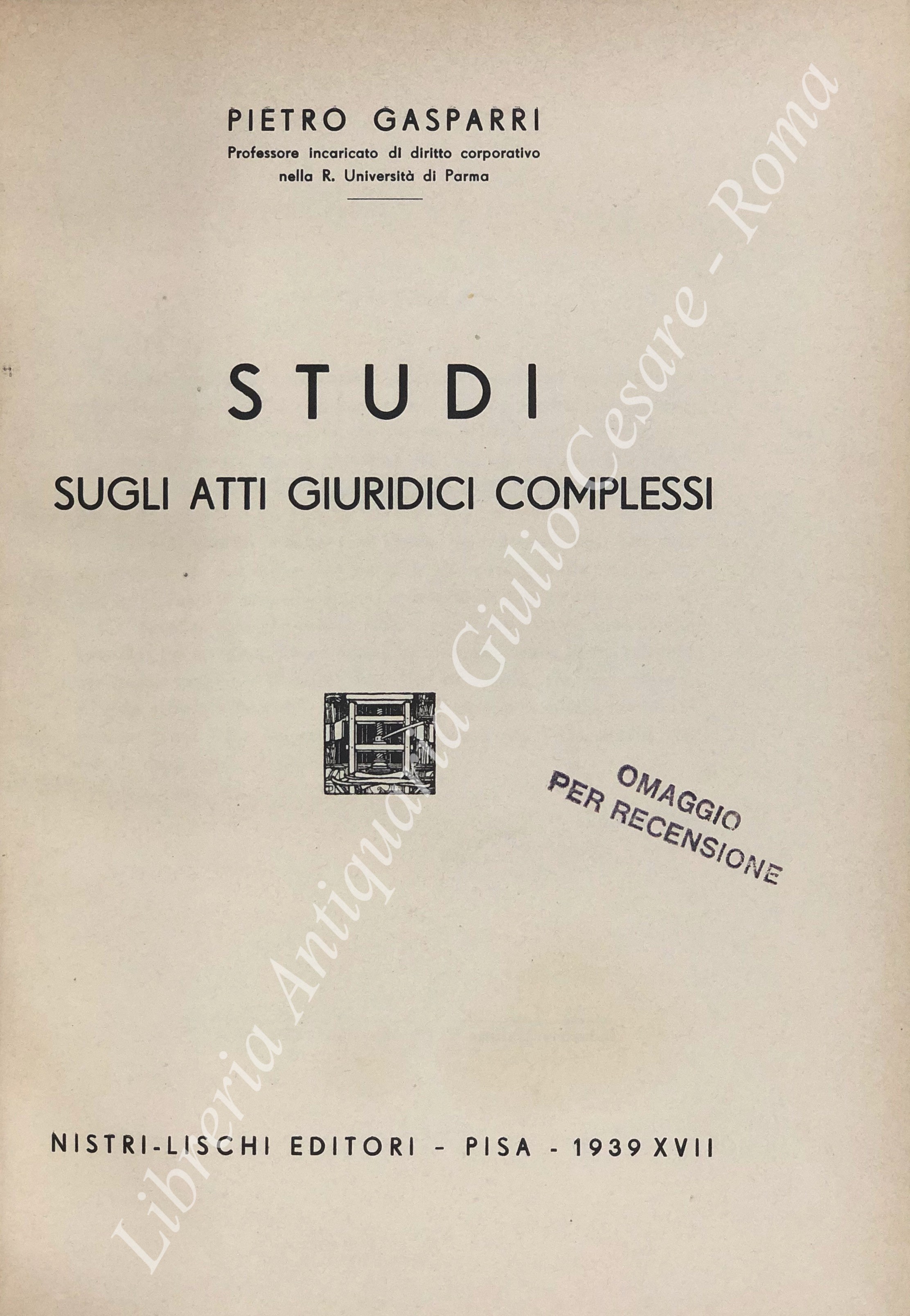 Studi sugli atti giuridici complessi