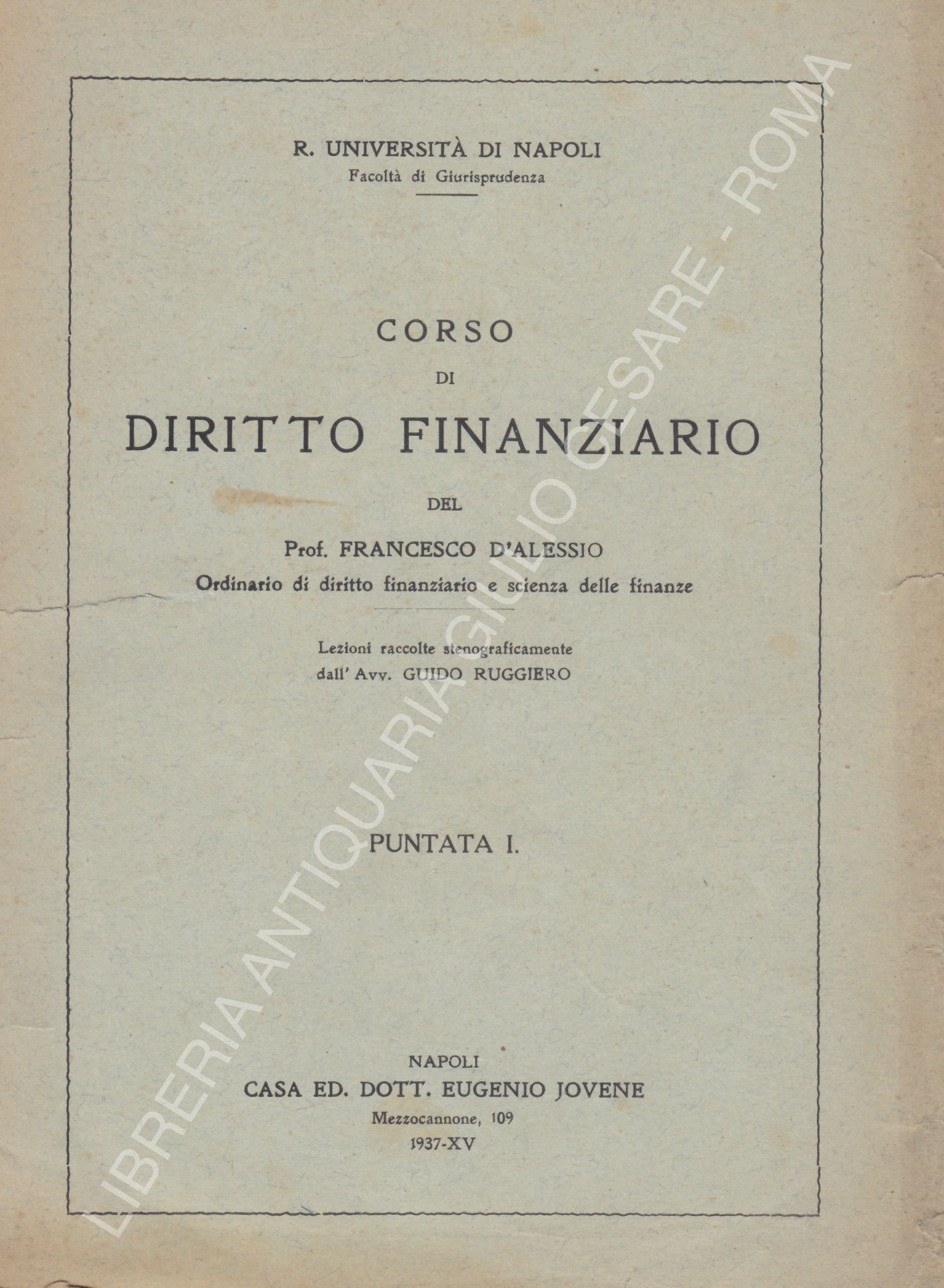 Corso di diritto finanziario
