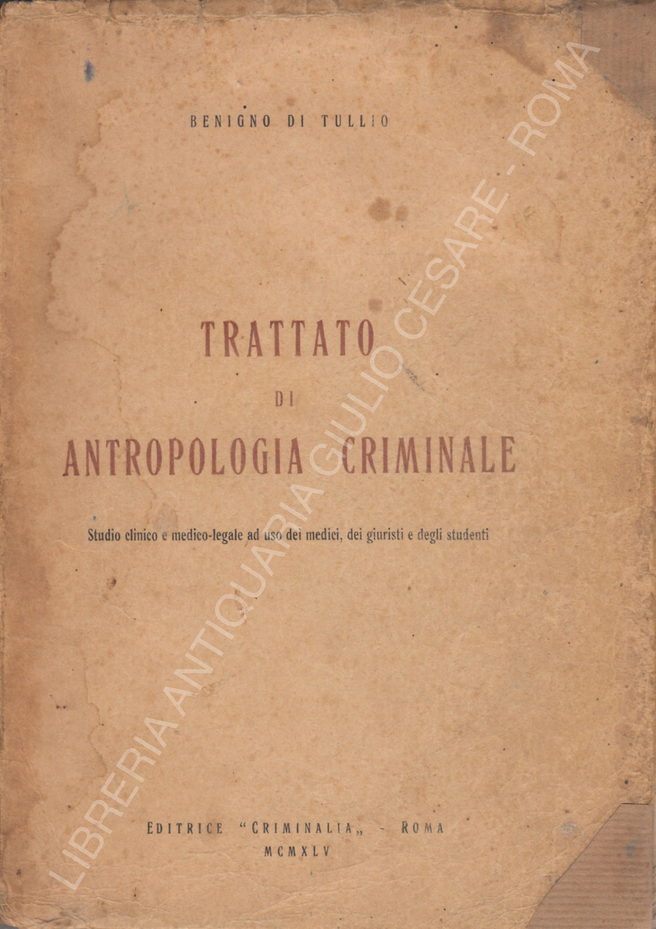 Trattato di antropologia criminale