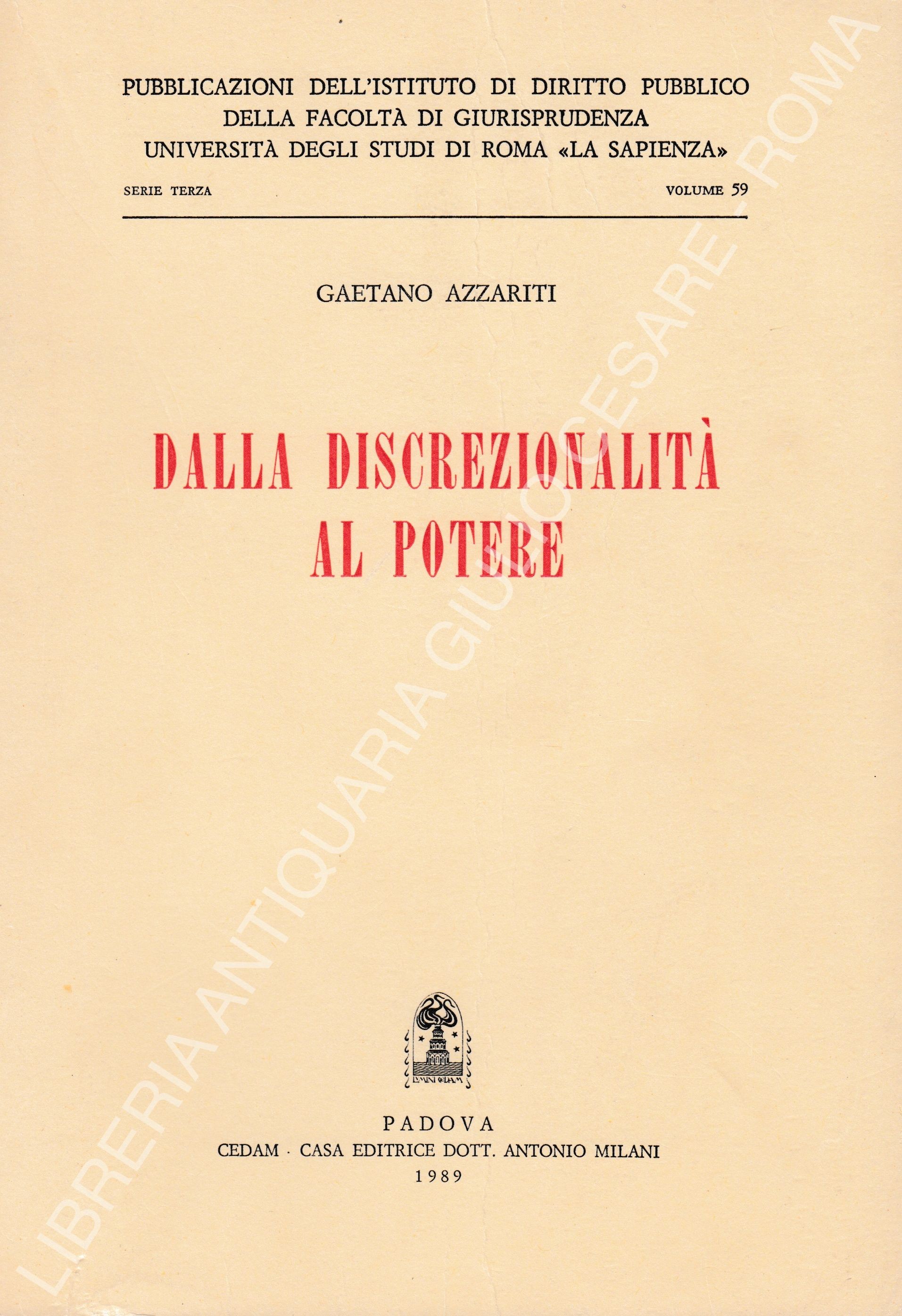 Dalla discrezionalità al potere