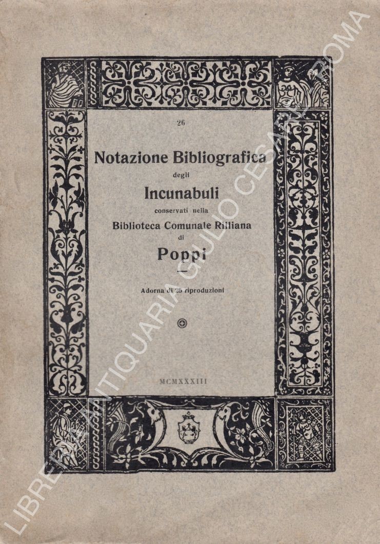 Notazione bibliografica degli Incunaboli