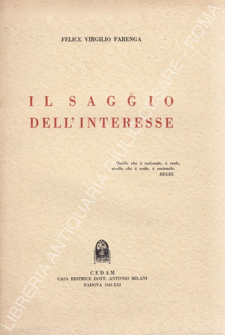 Il saggio dell'interesse