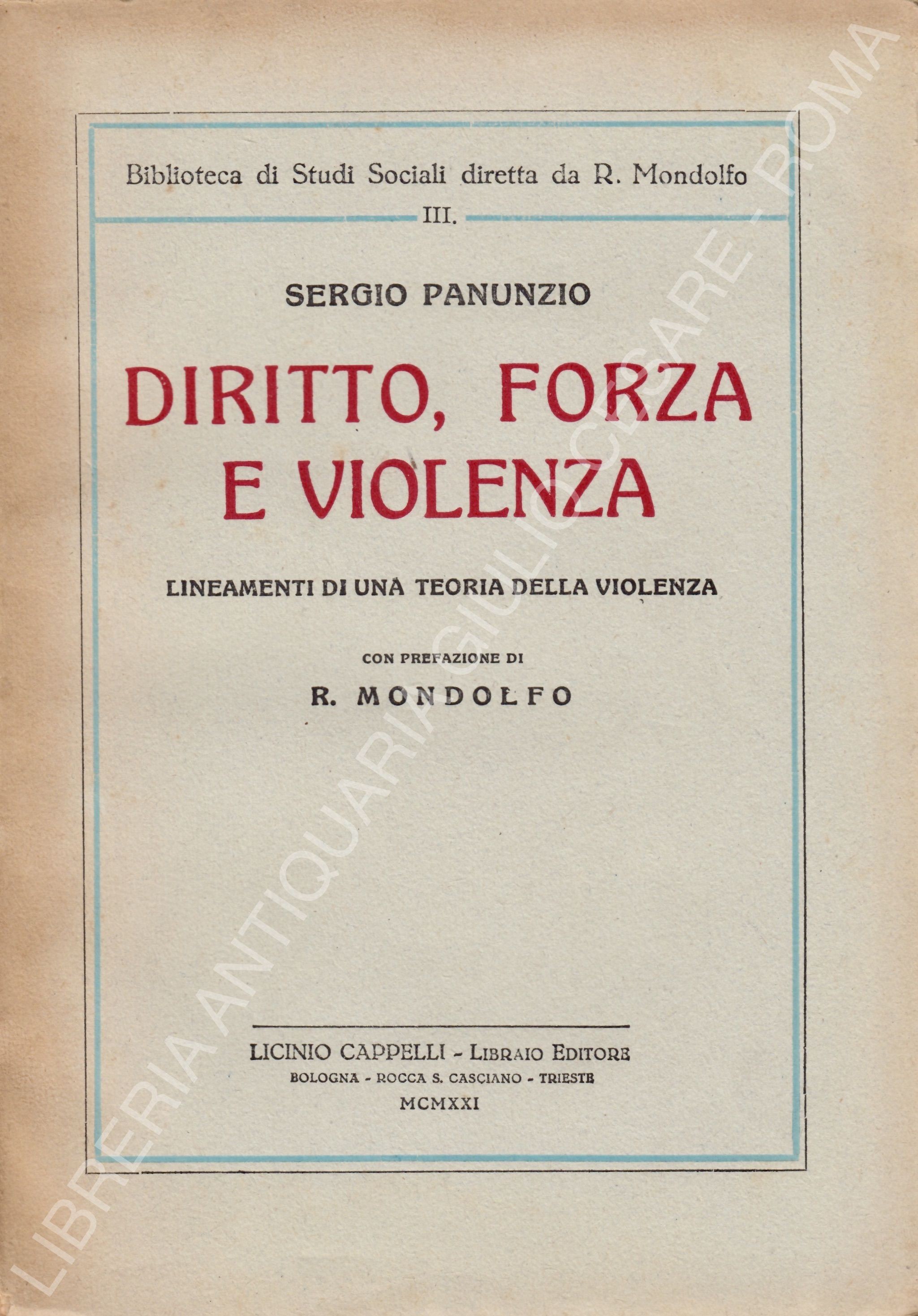 Diritto forza e violenza