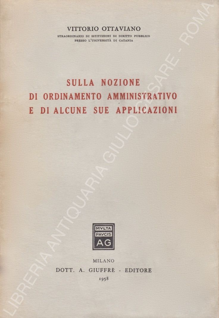 Sulla nozione di ordinamento amministrativo