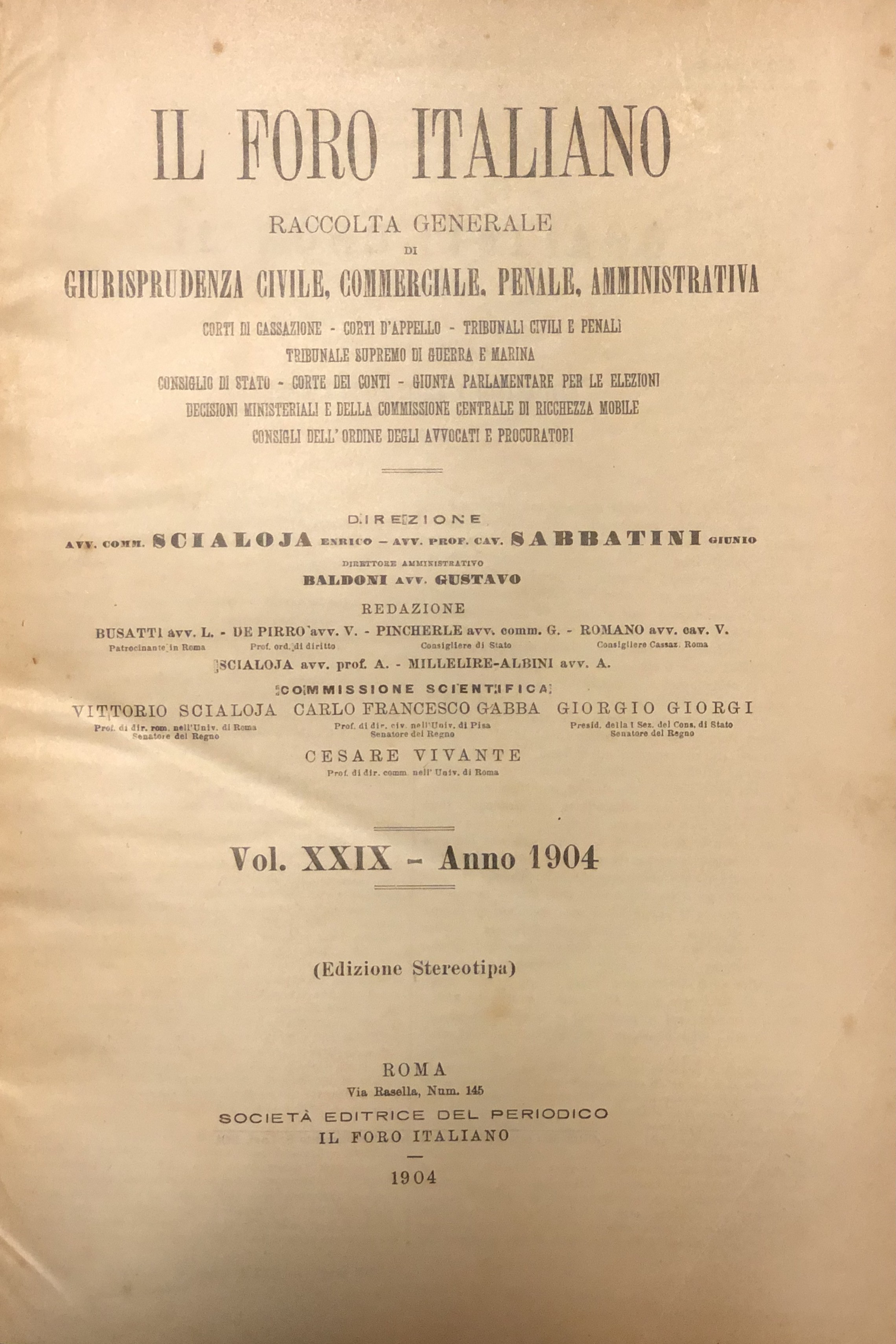 Il Foro Italiano. Annata 1899