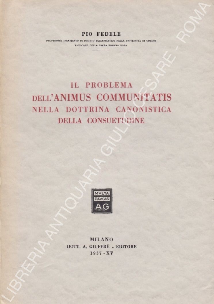 Il problema dell'animus communitatis