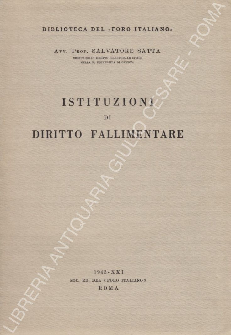 Istituzioni di diritto fallimentare