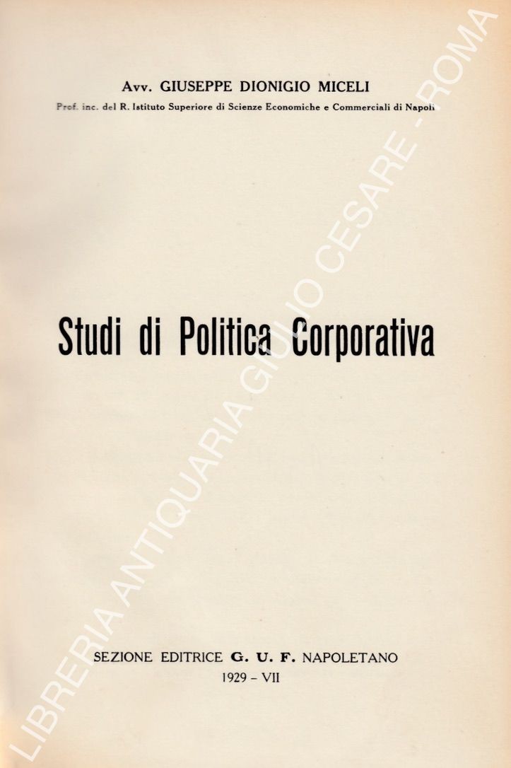 Studi di politica corporativa
