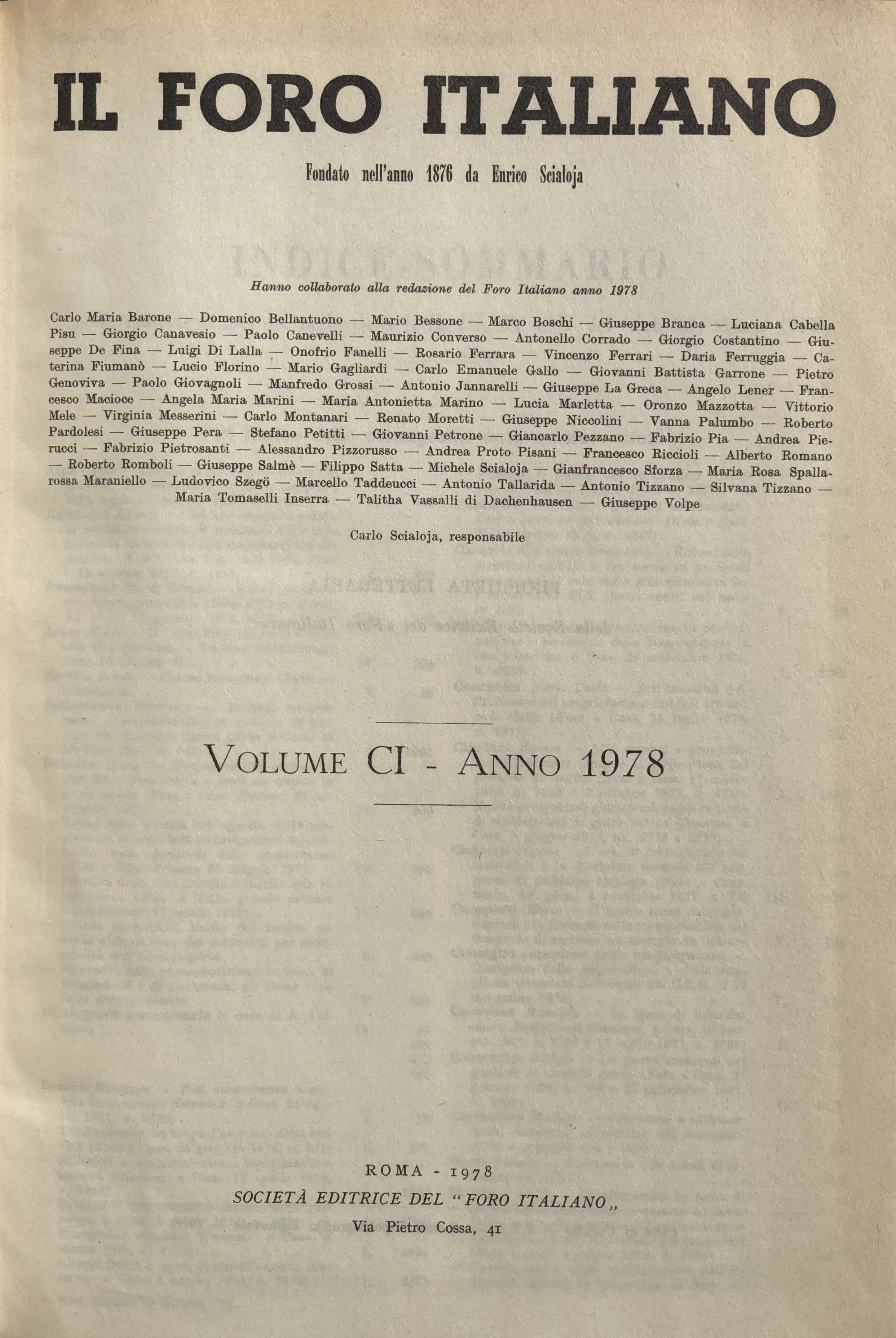 Il Foro Italiano. Annata 1978