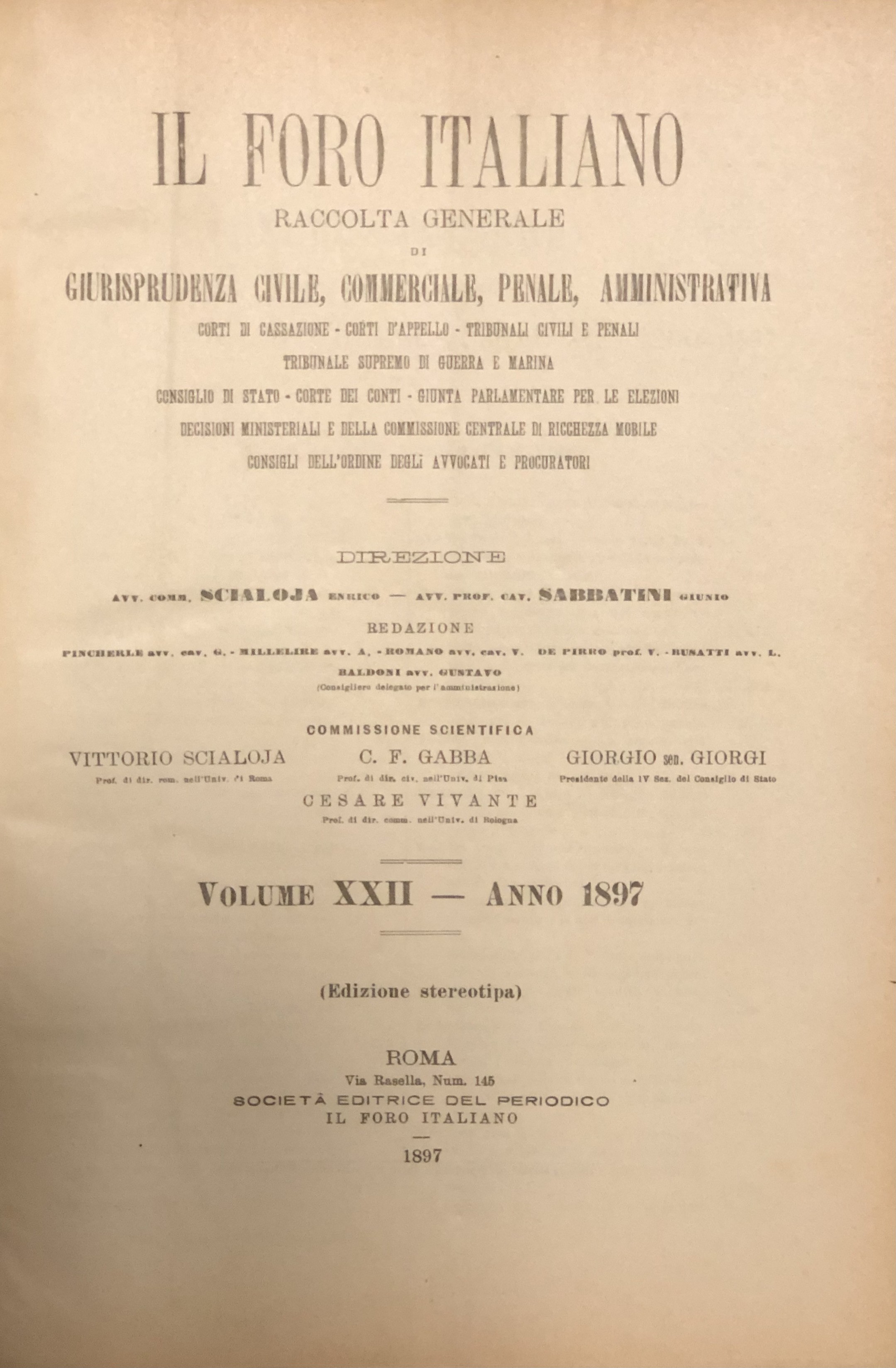 Il Foro Italiano. Annata 1897