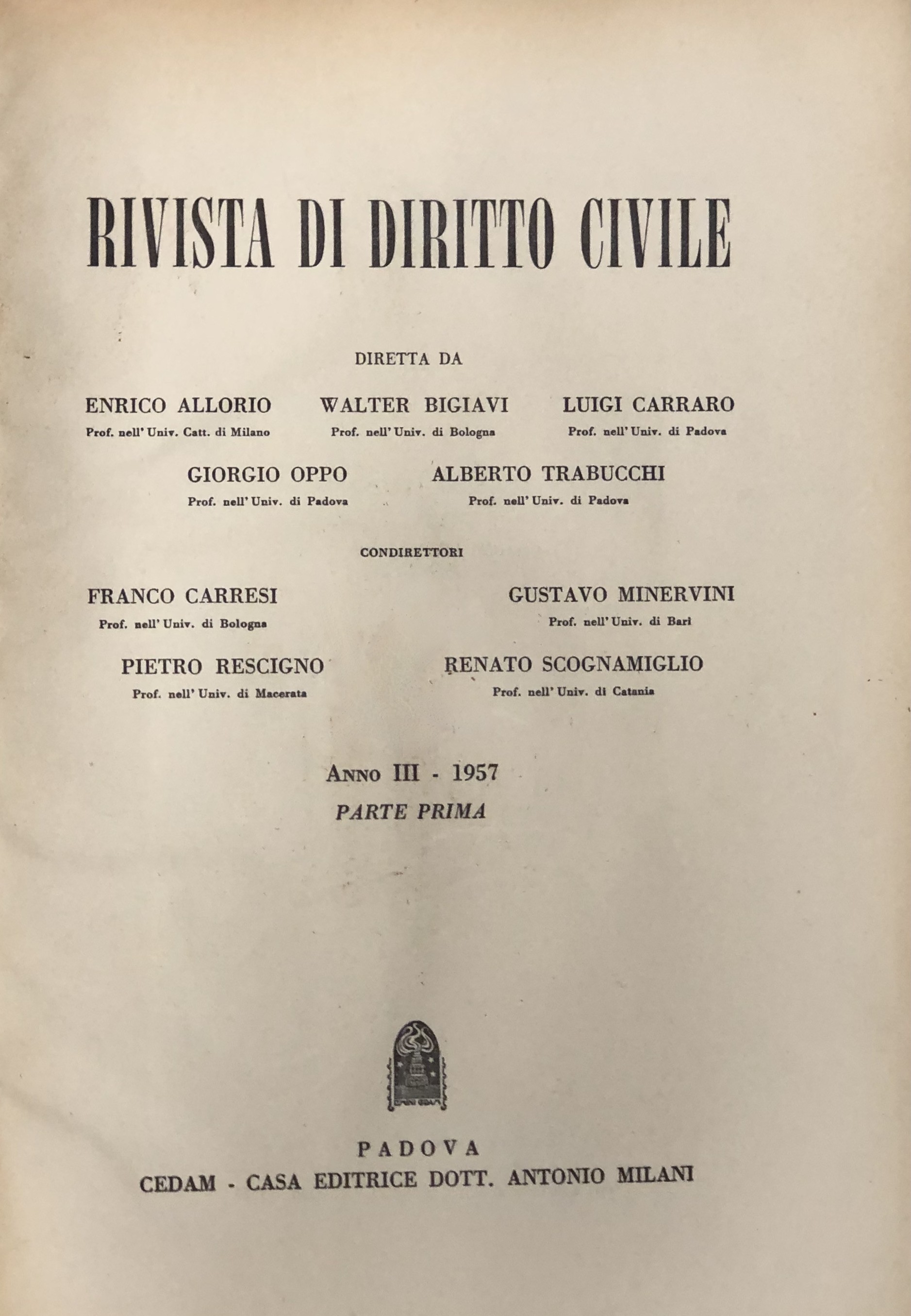 Rivista di diritto civile.