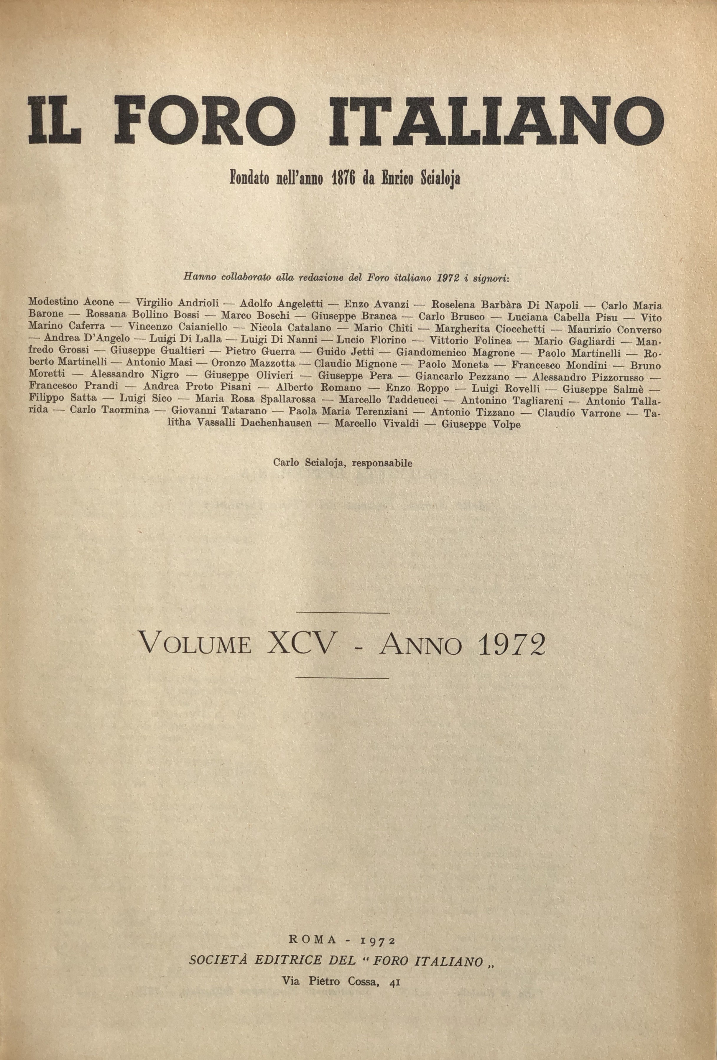 Il Foro Italiano. Annata 1972