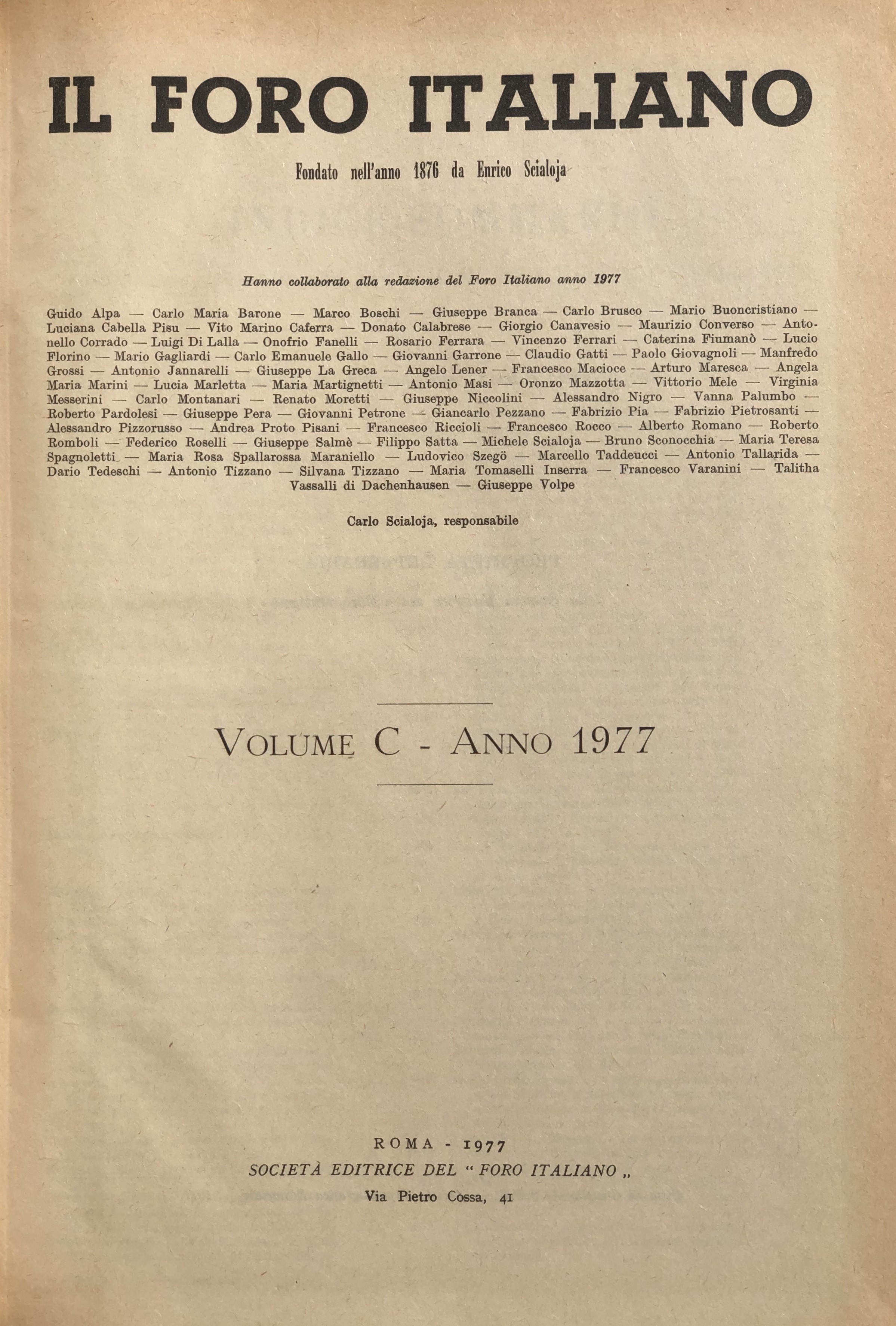 Il Foro Italiano. Annata 1977