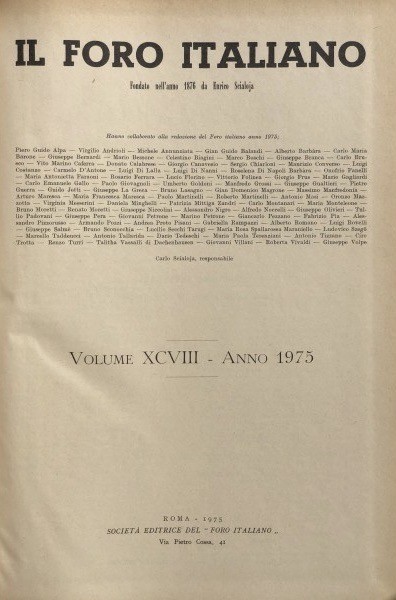 Il Foro Italiano. Annata 1975