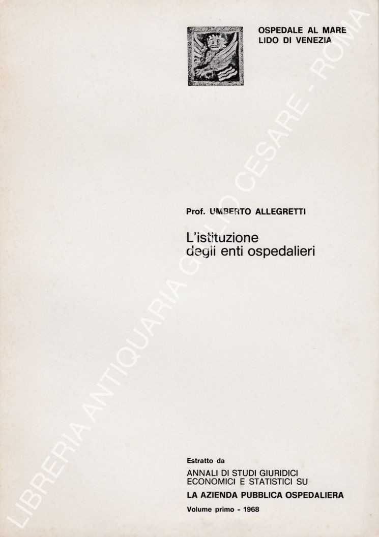 L'istituzione degli enti ospedialieri