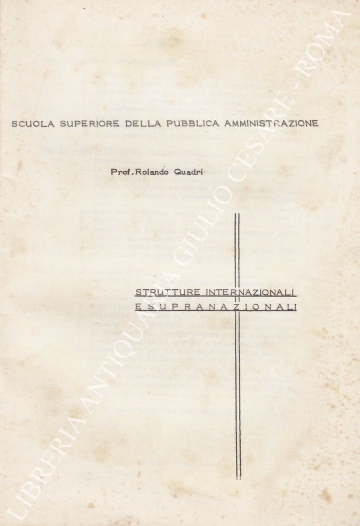 Strutture internazionali e supranazionali