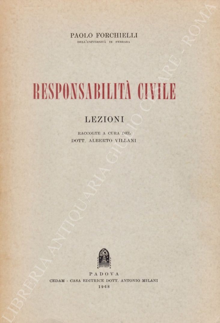Responsabilità civile (Lezioni raccolte a cura di