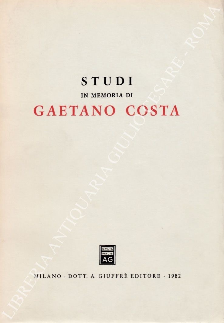 Studi in memoria di Gaetano Costa