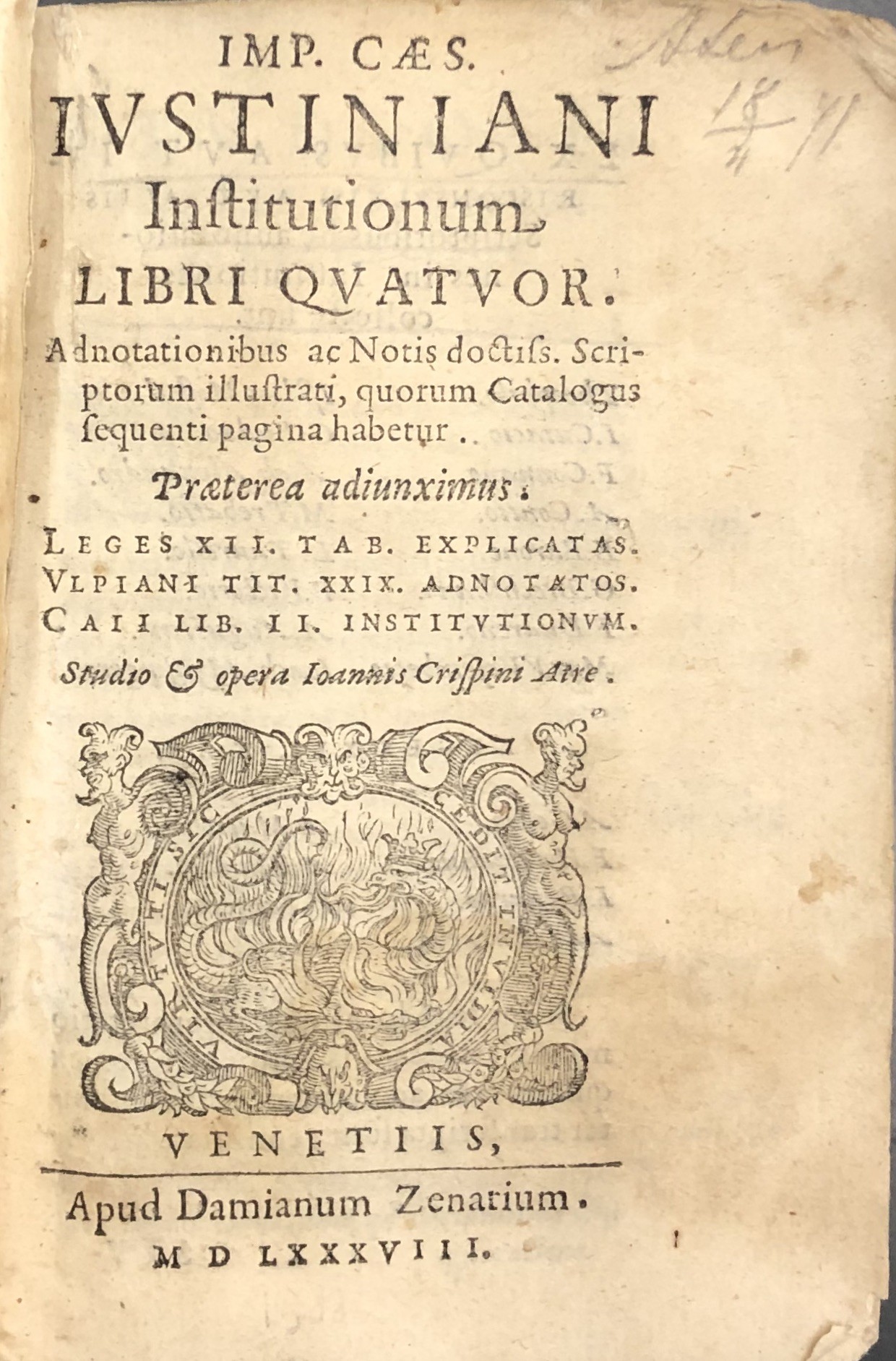 Imp. Caes. Iustiniani Institutionum libri quatuor