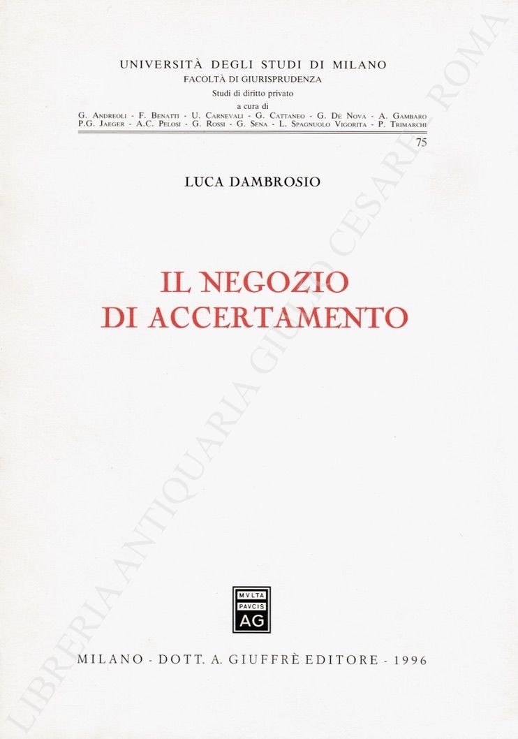 Il negozio di accertamento