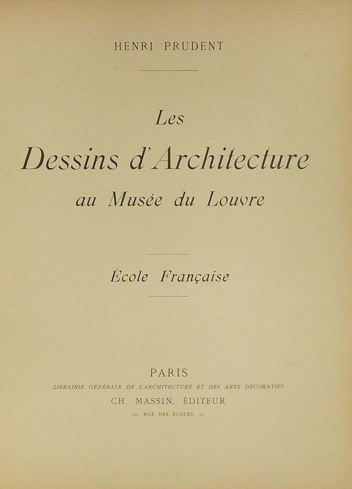 Les dessins d'architecture au Musee du Louvre