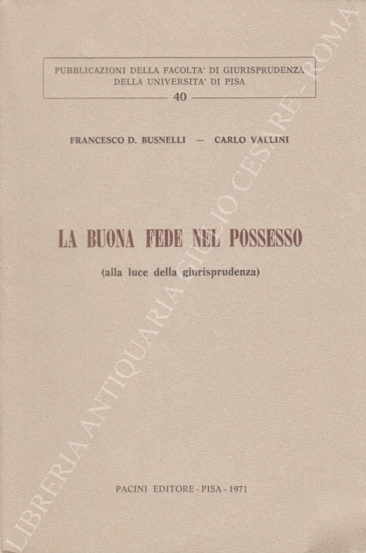 La buona fede nel possesso