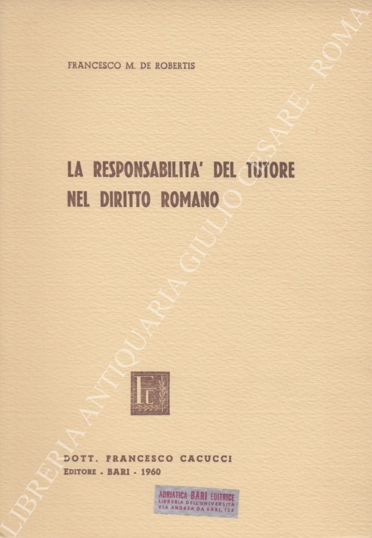 La responsabilità del tutore nel diritto romano
