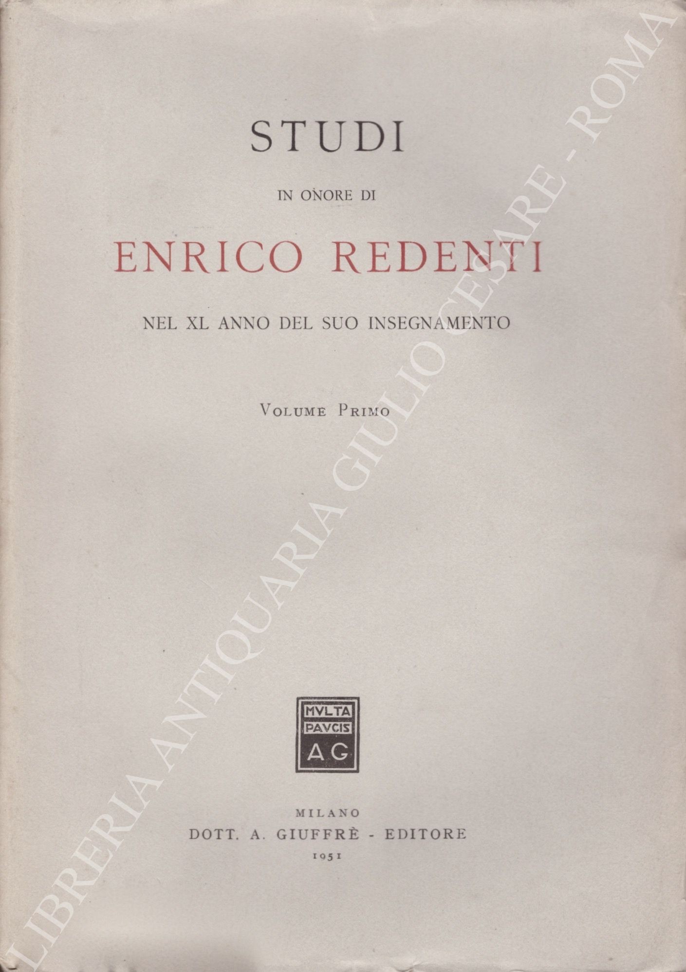 Studi in onore di Enrico Redenti