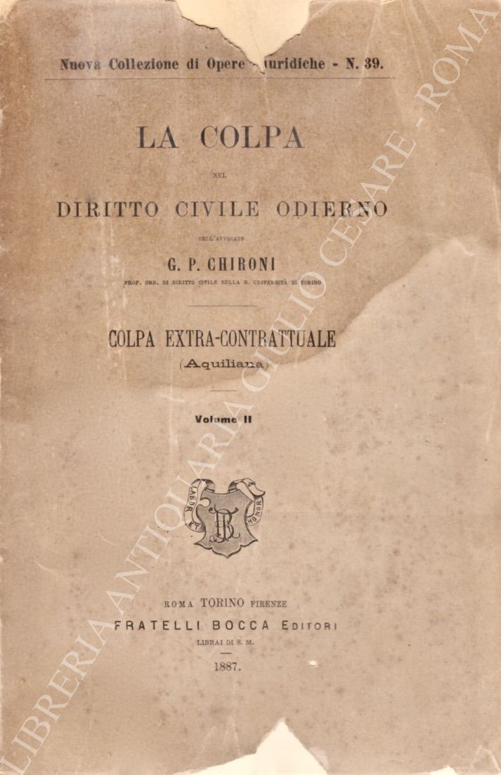 La colpa nel diritto civile odierno