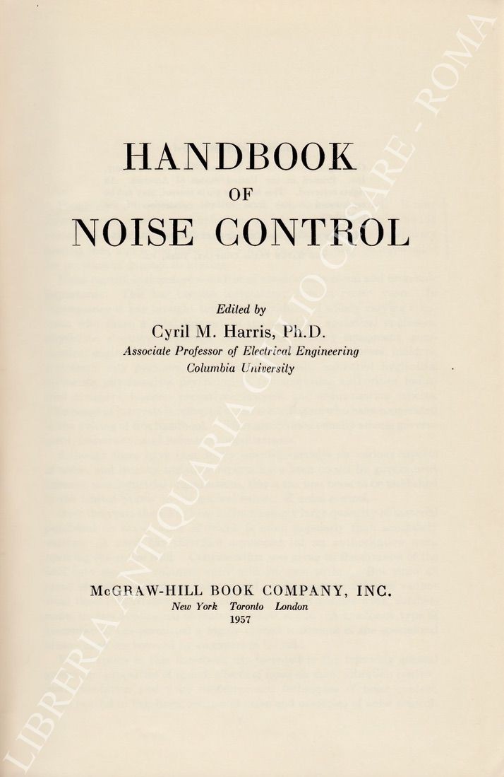 Handbook of noise control