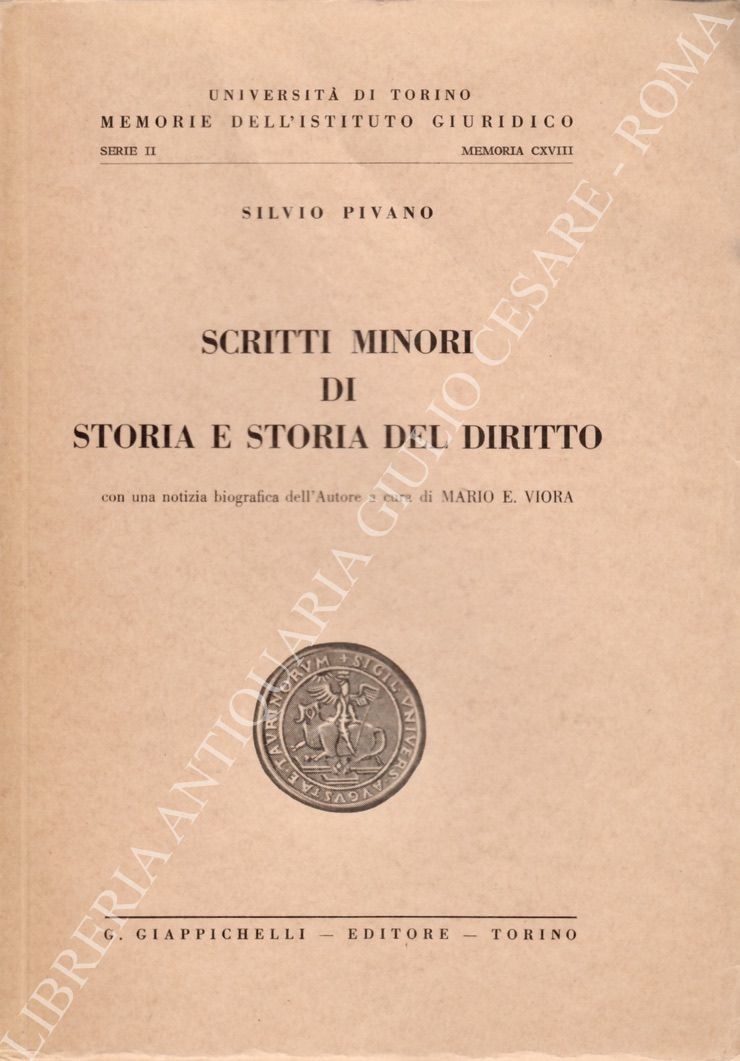 Scritti minori di storia e storia del diritto