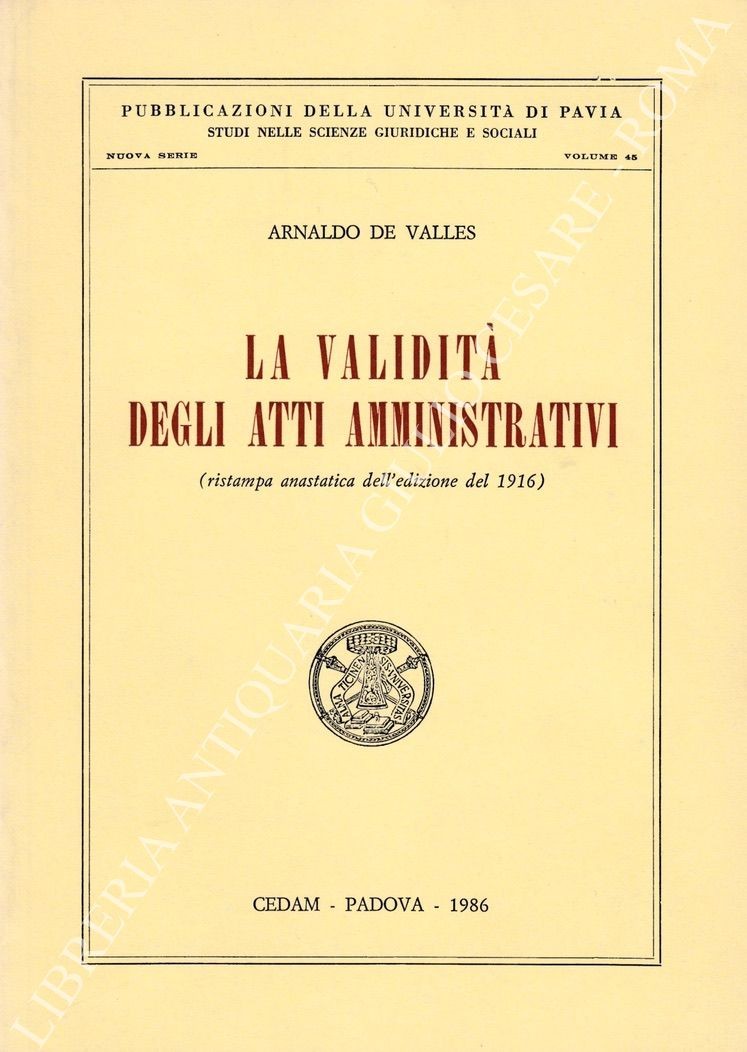 La validità degli atti amministrativi