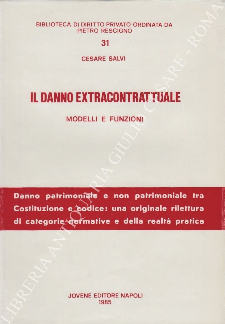 Il danno extracontrattuale. Modelli e funzioni