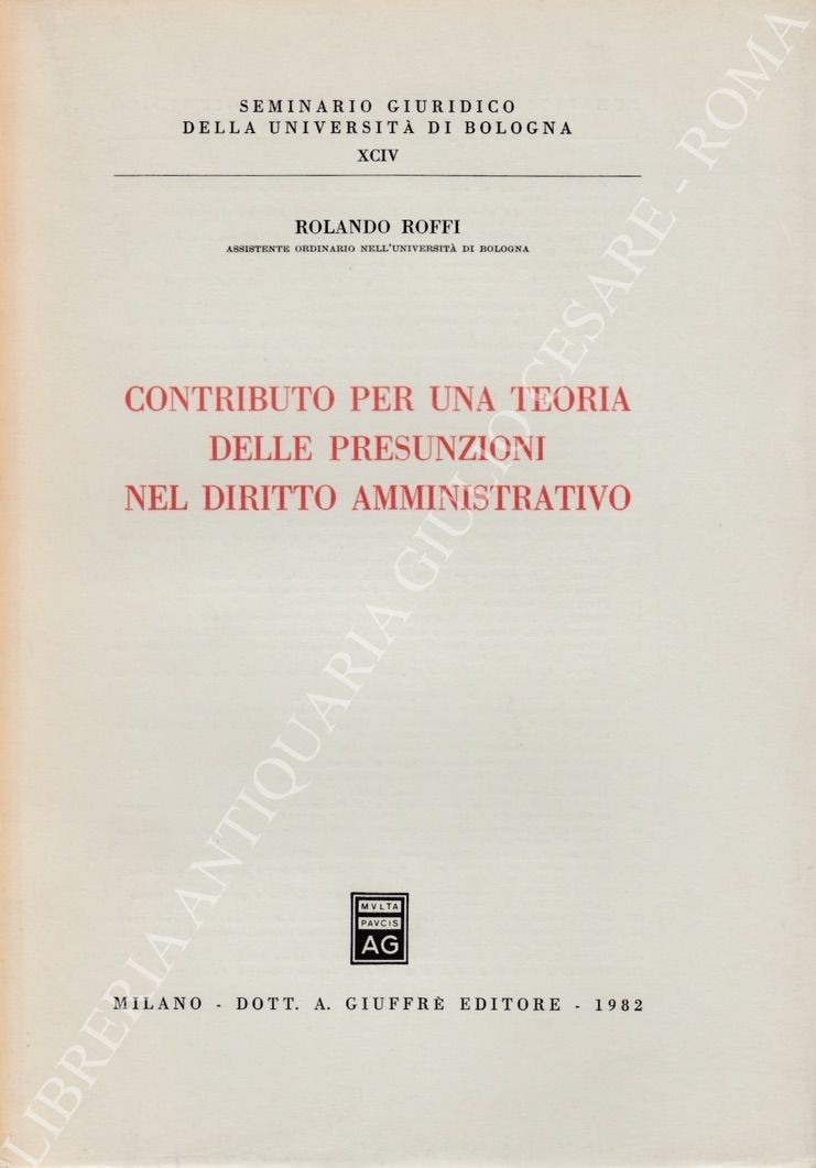 Contributo per una teoria delle presunzioni