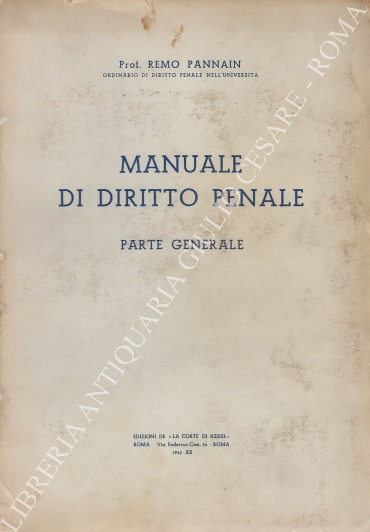 Manuale di diritto penale. Parte generale